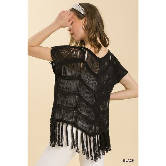 UMGEE - Crochet Knit Top Tassels - Large - Picture 4 of 4